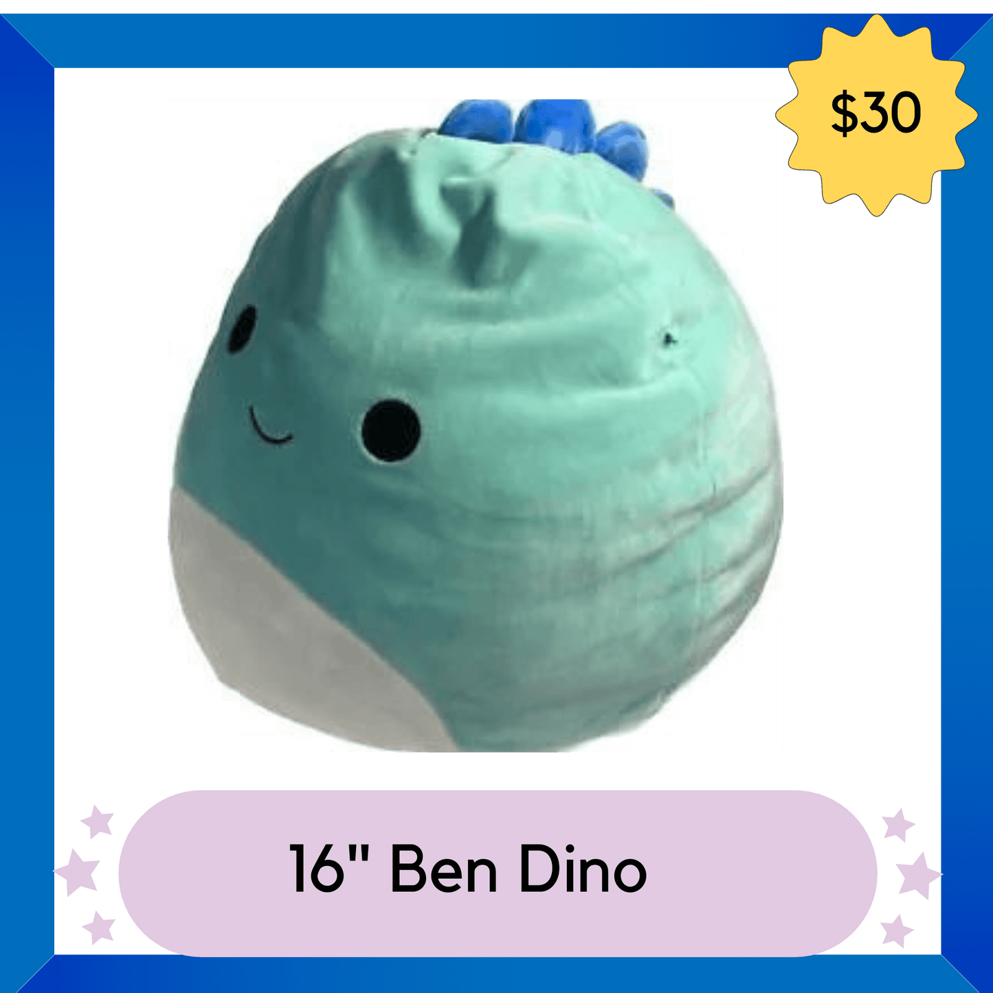 Squishmallows Plush -- Ben Dino